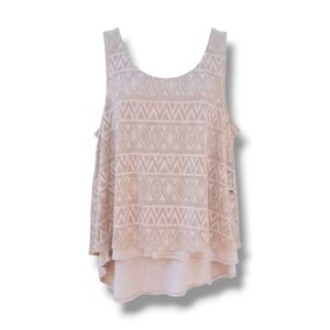 Chenault Women’s Plus Size Cream Sleeveless Lined Blouse - 1X